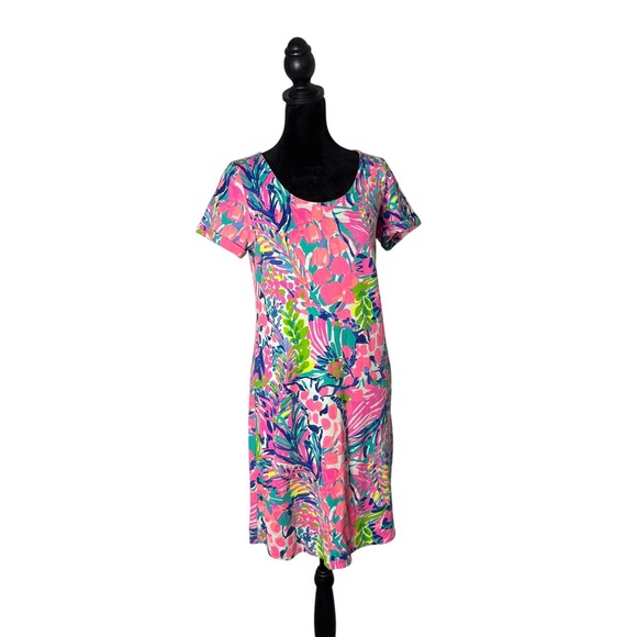 Lilly Pulitzer Gumbo Limbo Tammy Dress UPF 50+ Size‎ S Giraffe Floral Resortwear
